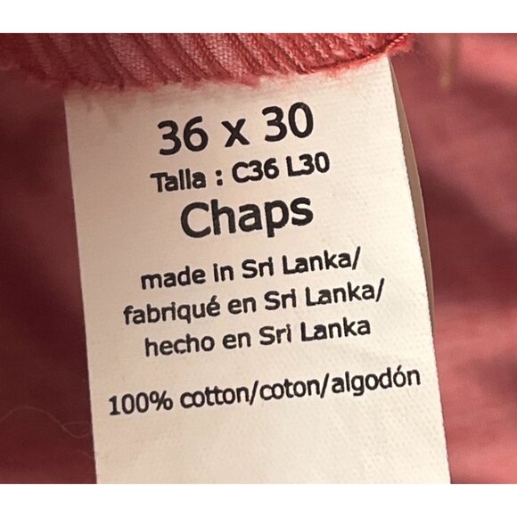 Chaps Straight Leg Chino Pants Men 36 Red Flat Front Trouser Pockets 100% Cotton - Picture 5 of 8